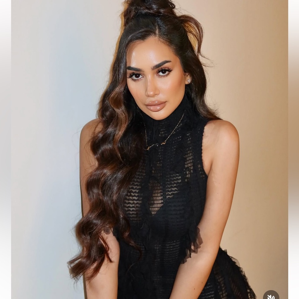 Mesh dress in black